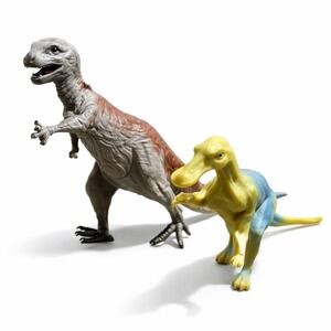Vintage Pair of Tyrannosaurus Rex Dinosaur Prehistoric Figure Toys